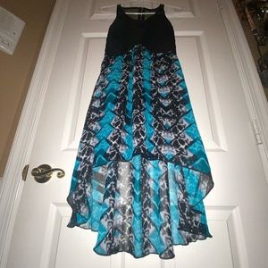 Charlotte Russe high-low teal and black dress